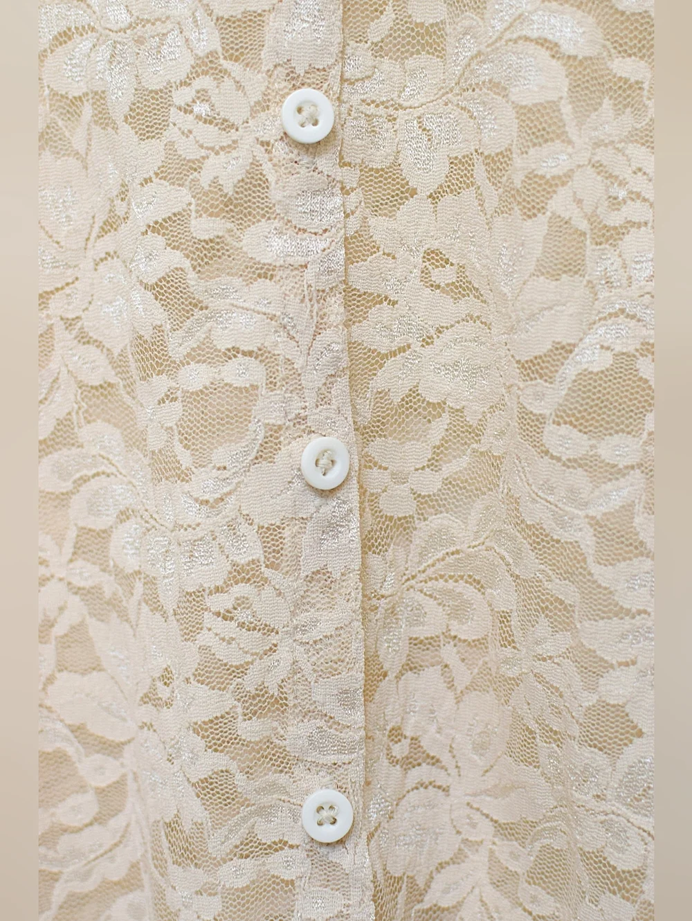 Anthropologie Lace Cardigan Top Sheer Button Front Ivory Sz M Romantic Coquette - Picture 8 of 10